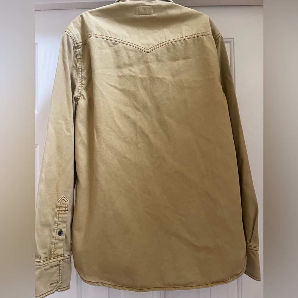 True Religion Long Sleeve DN Western Shirt In EGS STRAW Sz M - Picture 5 of 5